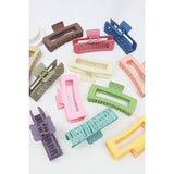 Love and Repeat - Matte Embossed Cut Out Rectangle Hair Claw: MIX COLOR / ONE