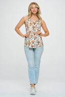 SM WARDROBE - YELLOW MUSHROOM  PRINT TANK TOP CREAM: L