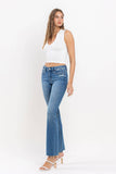 VERVET by FLYING MONKEY - MID RISE CLEAN CUT RAW HEM ANKLE BOOTCUT JEANS T6204: WELL-ROUNDED / 30