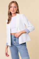 Doe and Rae - Stripe Lined Blazer - 10349J: M / Off White