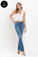 VERVET by FLYING MONKEY - PLUS SIZE MID RISE CLEAN CUT HEM BOOTCUT JEANS T6204-P: WELL-ROUNDED / 16