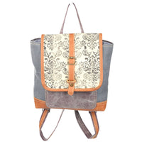 Clea Ray Canvas Bags & Clothing - Mixed Fabric Canvas Print Backpack