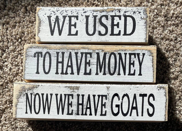 Dudley's Cottage & Gifts - WE USED TO HAVE M-NEY NOW WE HAVE GOATS-BLOCK