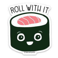 Kiss and Punch - 3 Inch Roll With It Sushi Diecut Vinyl Sticker