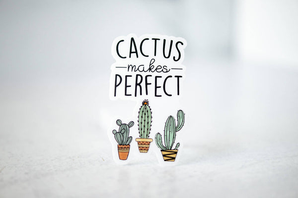 Savannah and James Co - Cactus Makes Perfect, Vinyl Sticker, 3x3 in.