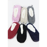 Love and Repeat - Cable Knit Fuzzy Slipper Socks: MIX COLOR / ONE