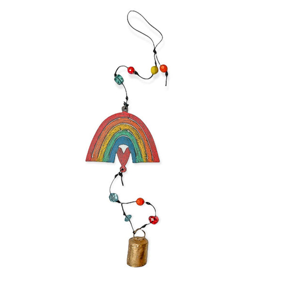 Whimsies - Rainbow wind chime bell mobile hippie ornament eco friendly