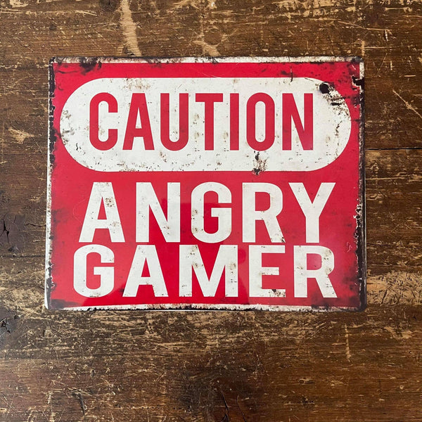 The British Metal Signs Company - Warning / Caution Angry Gamer - Metal Sign