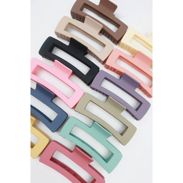 Love and Repeat - Matte Jumbo Cut Out Rectangle Hair Claw : MIX COLOR / ONE