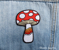 Lucky Sardine - Mushroom Rainbow Embroidered Patch