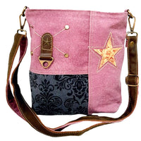 Clea Ray Canvas Bags & Clothing - Pink And Black With Star Shoulder Bag