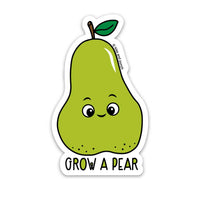 Kiss and Punch - 3 Inch Grow a Pear Pun Vinyl Sticker