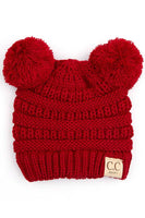 Hana - C.C Baby Knit Double Pom Pom Beanie