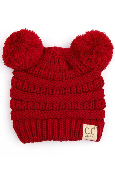 Hana - C.C Baby Knit Double Pom Pom Beanie