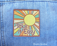 Lucky Sardine - TAKE IT EASY, Sunshine Embroidered Patch