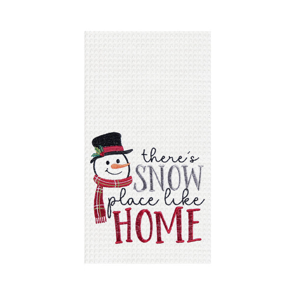 Christmas Snow Place Like Home Snowman Kitchen Towel