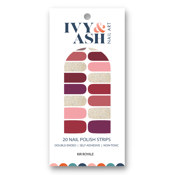 Ivy & Ash - Kir Royale | Mixed Berry & Champagne Glitter Nail Art Wrap