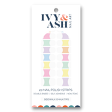 Ivy & Ash - Sidewalk Chalk Tips | Colorful Pastel French Tip Nail Wrap