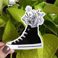 Sage and Virgo - Old School Floral Sneaker, Vinyl Sticker