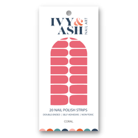 Ivy & Ash - Coral | Pink Coral Valentine's Day At Home Nail Wrap Set