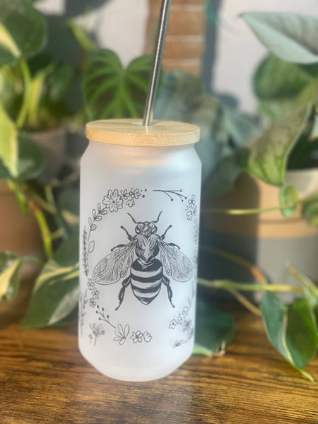 The Potted Oasis - Bee Glass Tumbler