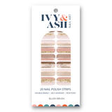 Ivy & Ash - Blush Brush | Neutral Brush Stroke Gold Glitter Nail Wrap