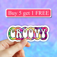 Neya Sticker Shop - Tie dye Groovy sticker, hippie 70's 80's retro stickers