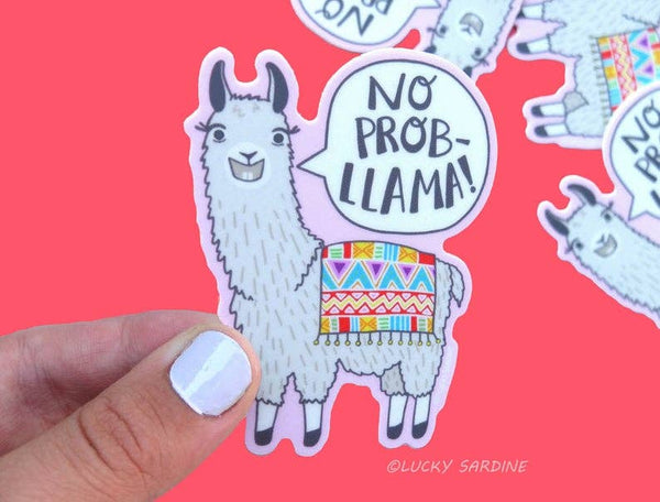 Lucky Sardine - Llama No Prob Llama Vinyl Sticker