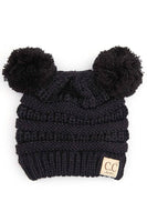 Hana - C.C Baby Knit Double Pom Pom Beanie