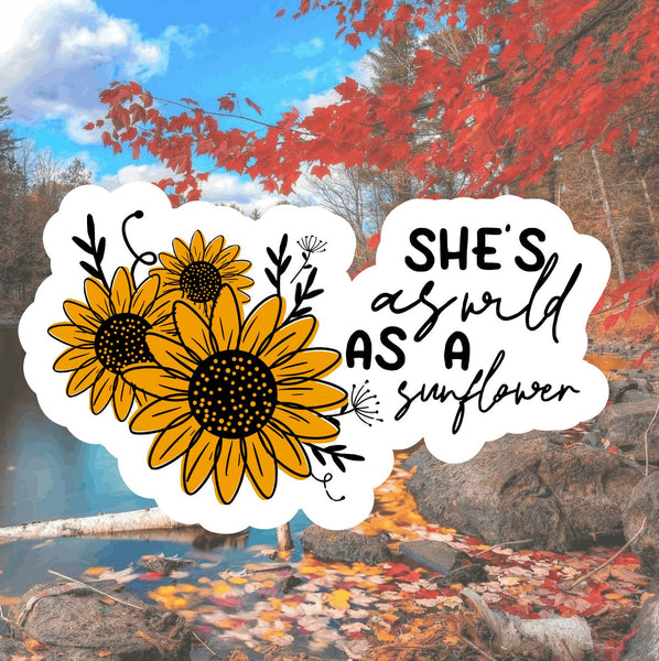 Crazilyhumbledesigns - Sunflower, Waterproof, Hydroflask Stickers