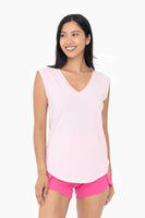 Mono B - V Tee with Curved Hem: S:M:L (2:2:2) / COOL PINK