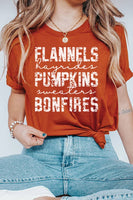 Cali Boutique Wholesale - Fall Apparel Flannels Pumpkins Bonfires Graphic Tee 262224