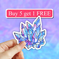 Neya Sticker Shop - Galaxy Crystal Sticker, Gem stone crystal decal, birthstone