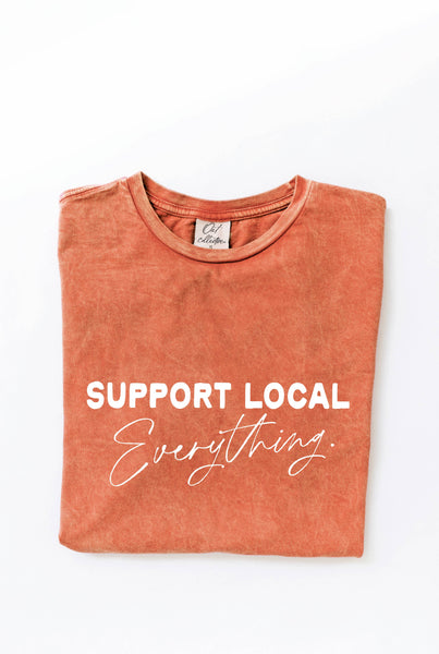 OAT COLLECTIVE - SUPPORT LOCAL EVERYTHING Mineral Washed Graphic Top