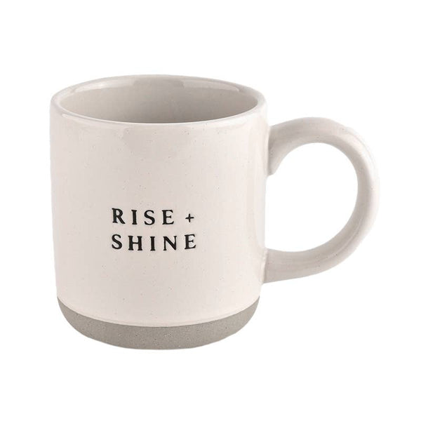 Sweet Water Decor - Rise and Shine - Cream Stoneware Coffee Mug - 14 oz