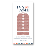 Ivy & Ash - Rosé All Day | Rose Gold Glitter At Home Mani Nail Wrap