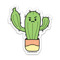 Kiss and Punch - 3 Inch Flip Off Cactus Prick Vinyl Sticker