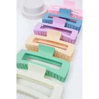 Love and Repeat - Matte Pastel Cut Out Rectangle Hair Claw : MIX COLOR / ONE