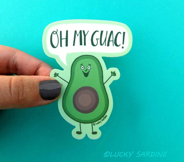 Lucky Sardine - Avocado Oh My Guac Funny OMG Vinyl Sticker