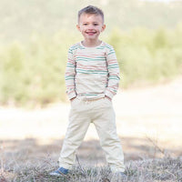 RuffleButts - Boys Terra Cotta Stripe Jogger Set