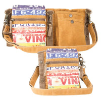 Clea Ray Canvas Bags & Clothing - License Plate 3 Way Crossbody/ Shoulder Bag/ Festival Belt