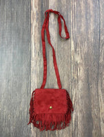 The Hair Bow Company - Red Boho Fringe Crossbody Flap Purse