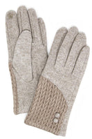 Colored Button Cable and Solid Gloves: Beige