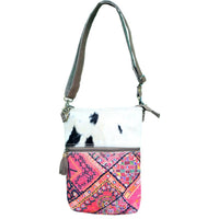 Clea Ray Canvas Bags & Clothing - Recycled Fabric And Fur Shoulder Bag