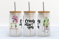 The Potted Oasis - Crazy Plant Lady Glass Tumbler