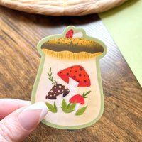 Sage and Virgo - Vintage Happy Mushroom Canister, Vinyl Sticker