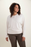 Mono B - CURVY Dolman-Sleeved Top: Natural / 1XL:2XL:3XL (2:2:2)