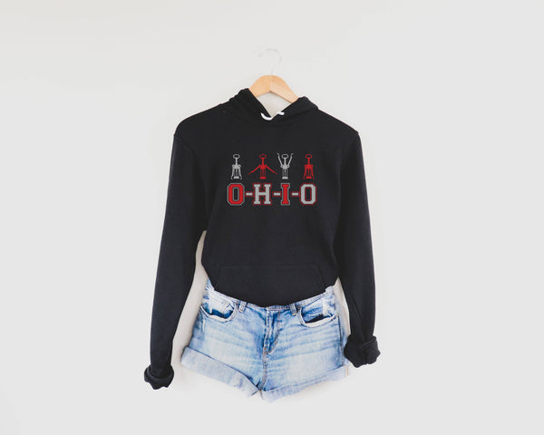 Mistake on The Lake - Ohio Wine Corkscrew Hoodie: BLACK / 2XL