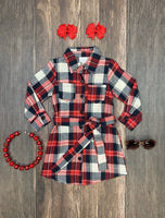 The Hair Bow Company - Family Red & Black Plaid Flannel Dress - Girls