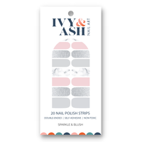 Ivy & Ash - Sparkle & Blush | Versatile, Soft Winter Nail Art Nail Wrap